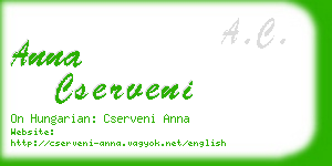 anna cserveni business card